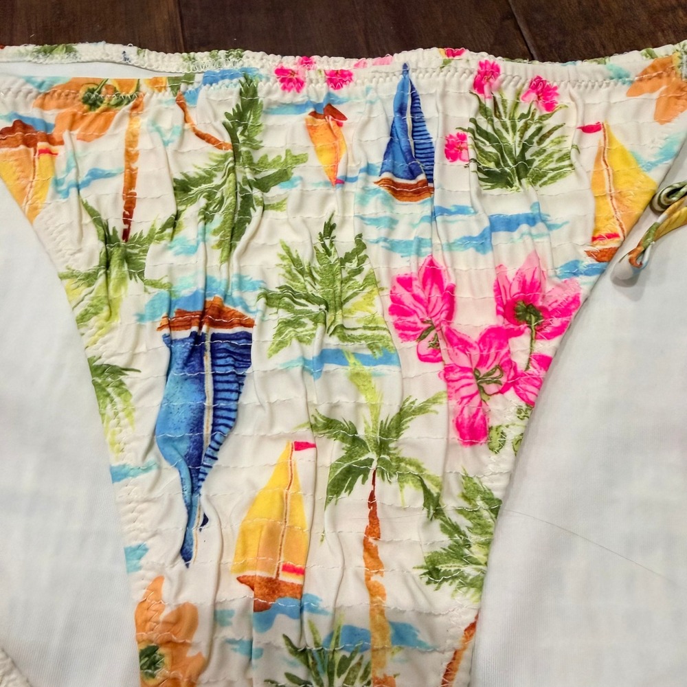 Old Navy Womens Tropical Floral Smocked Triangle Bikini Set Multicolor Large‎ - Picture 8 of 12